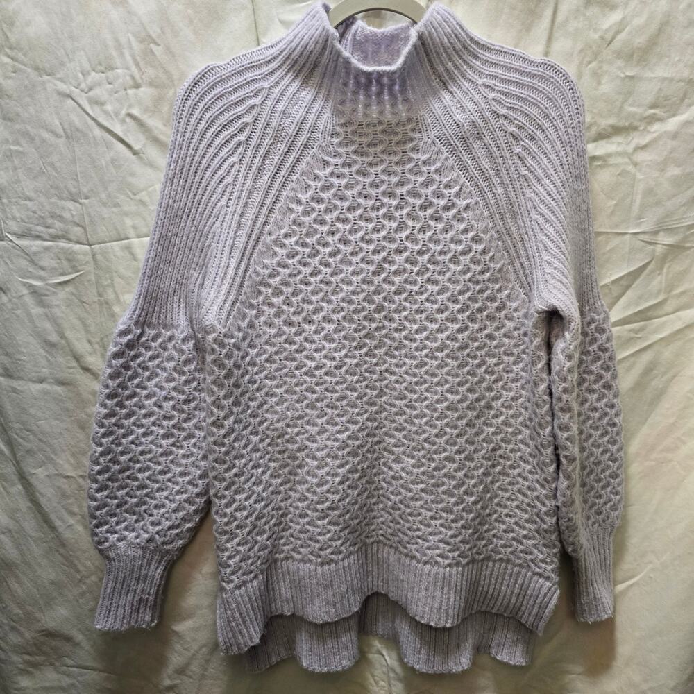 Anthropologie Bia lavender mockneck cozy textured knit long sleeve sweater small